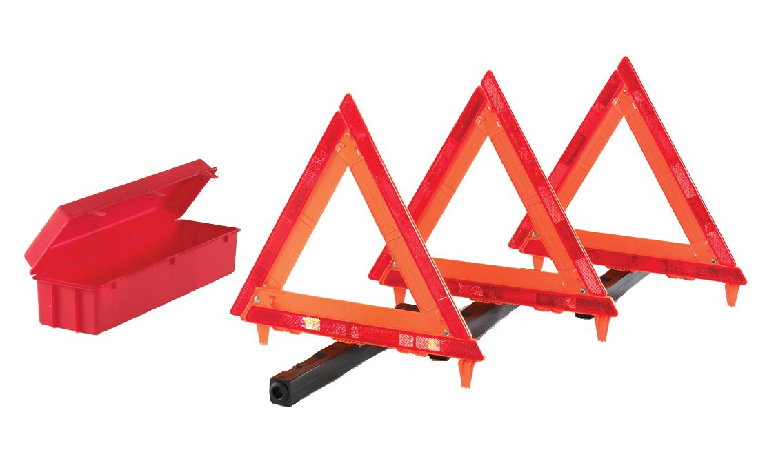 Cortina Emergency Warning Triangles - 3 in Red Box
