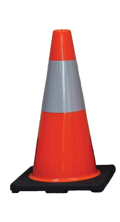 18" Cortina Orange Traffic Cone with 6" collar. 3 pound