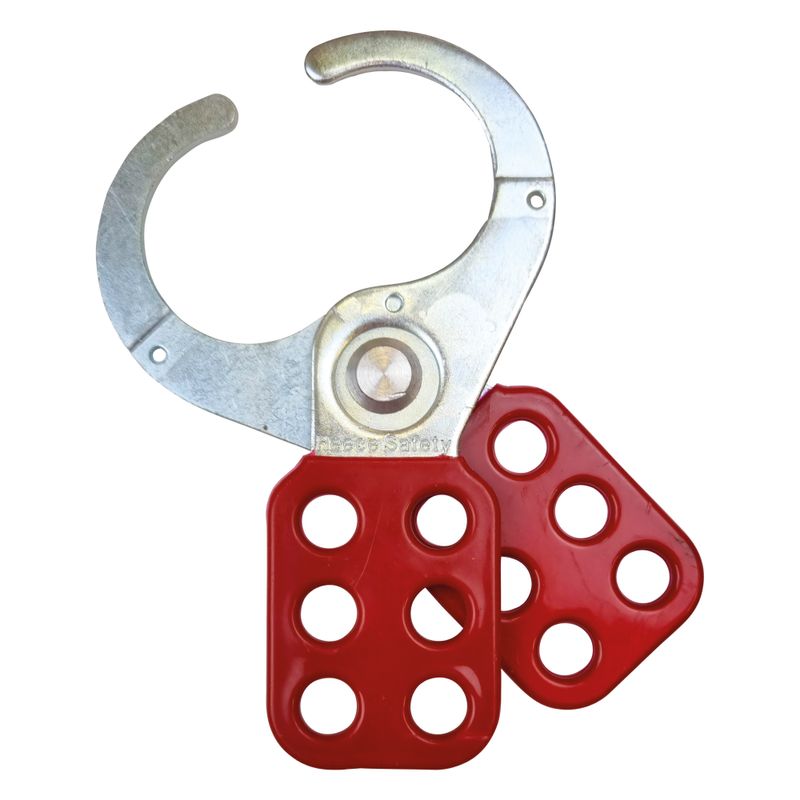 [LocKOUt Hasp steel reg coated scissor action 1 1/2 dia laws