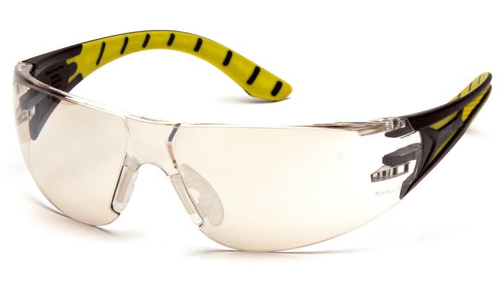 Pyramex Endeavor Plus Safety Glasses, blk/grn temple, 50/50 lens, H2X Anti-Fog