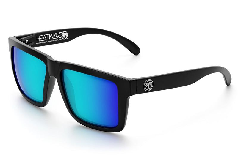 XL Vise Z87 Sunglasses Black Frame, Polarized Galaxy Blue Lens