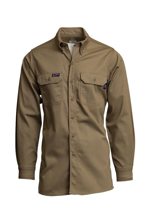 LAPCO FR Uniform Shirt, 100% Cotton, Khaki