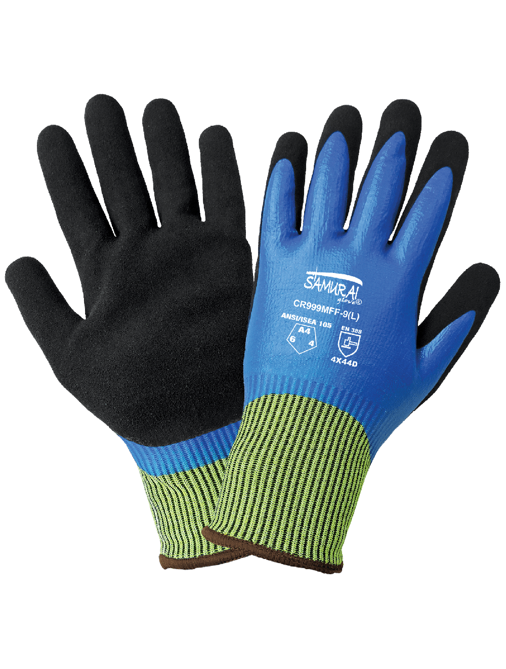 Samurai Double-Coated, Cut A4, Abrasion 6, Puncture 4, Anti-Static, Per Pair