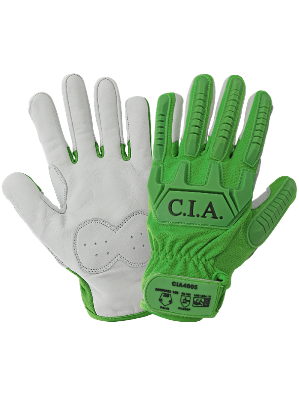 Mechanics Style Gloves, Leather Padded Palm, Cut A5, Impact 2, Punc 4, Per Pair