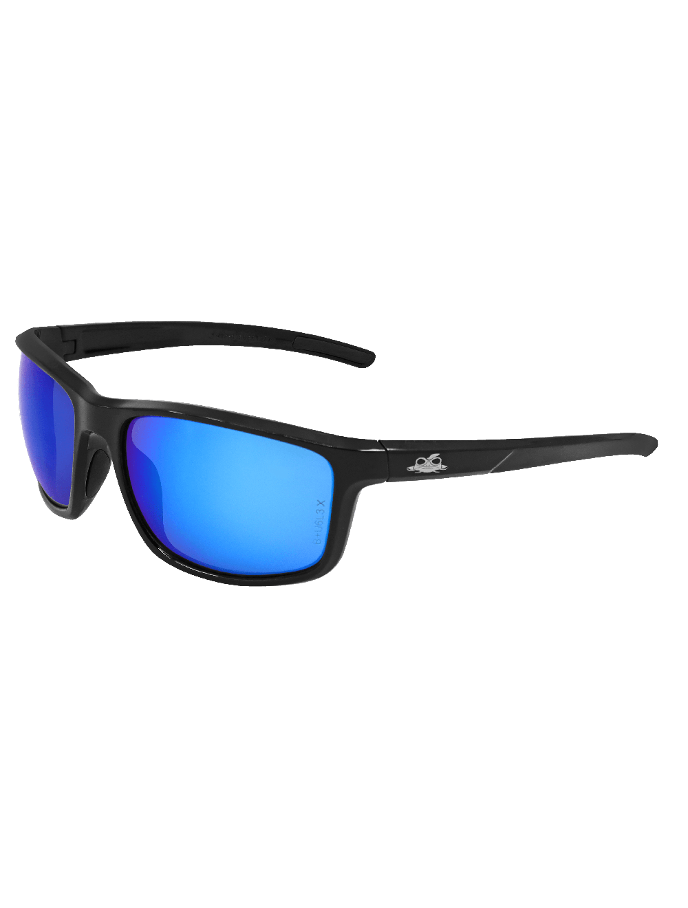 Pompano™  Blue Mirror Performance Fog Technology Lens, Shiny Black Frame