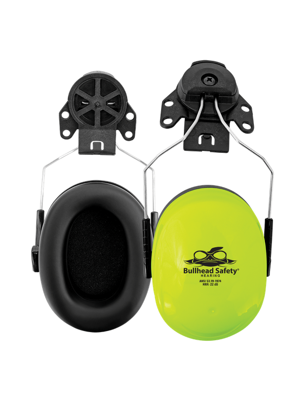 Bullhead Safety®, High-Visibility, Cap Style Mounted NRR 22 dB Earmuf