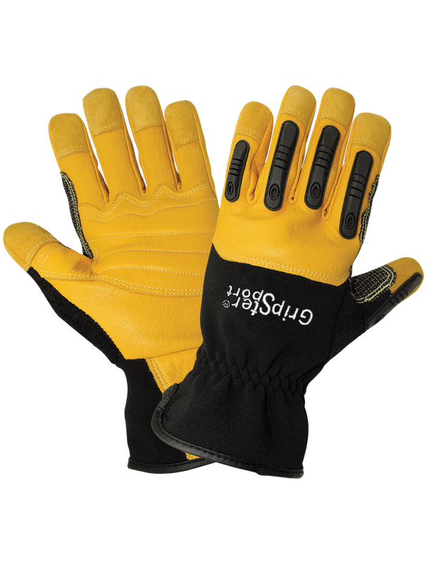 Gripster® Deerskin Leather Palm Mechanics Gloves with TPU Impact Protection