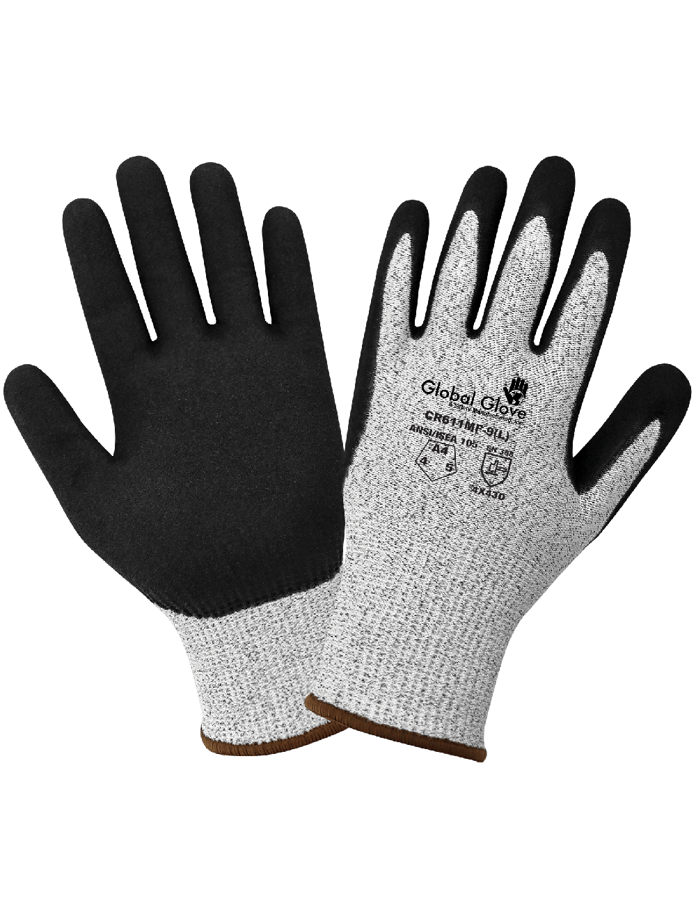 Global Gloves Cut A4, Mach Finish Nitrile Double-Coated, 13ga, Puncture 5, Per Dozen