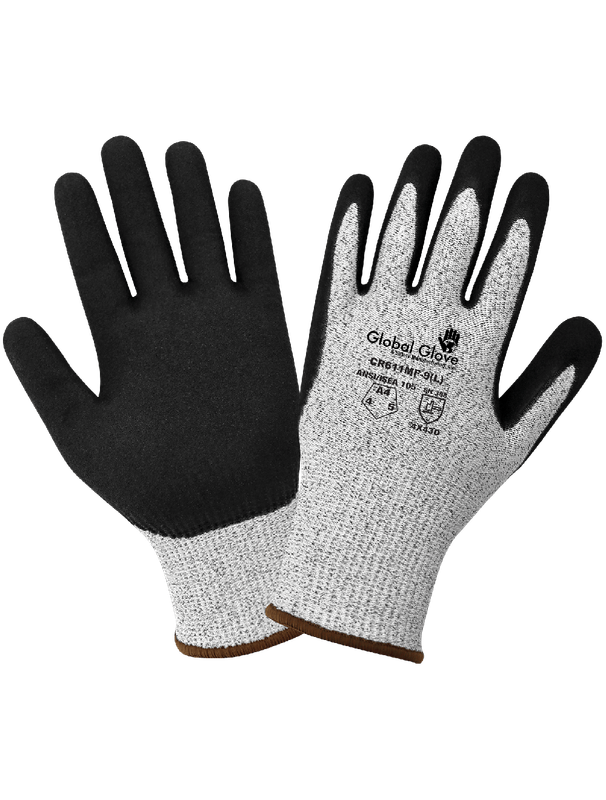 Global Gloves Cut A4, Mach Finish Nitrile Double-Coated, 13ga, Puncture 5, Per Dozen