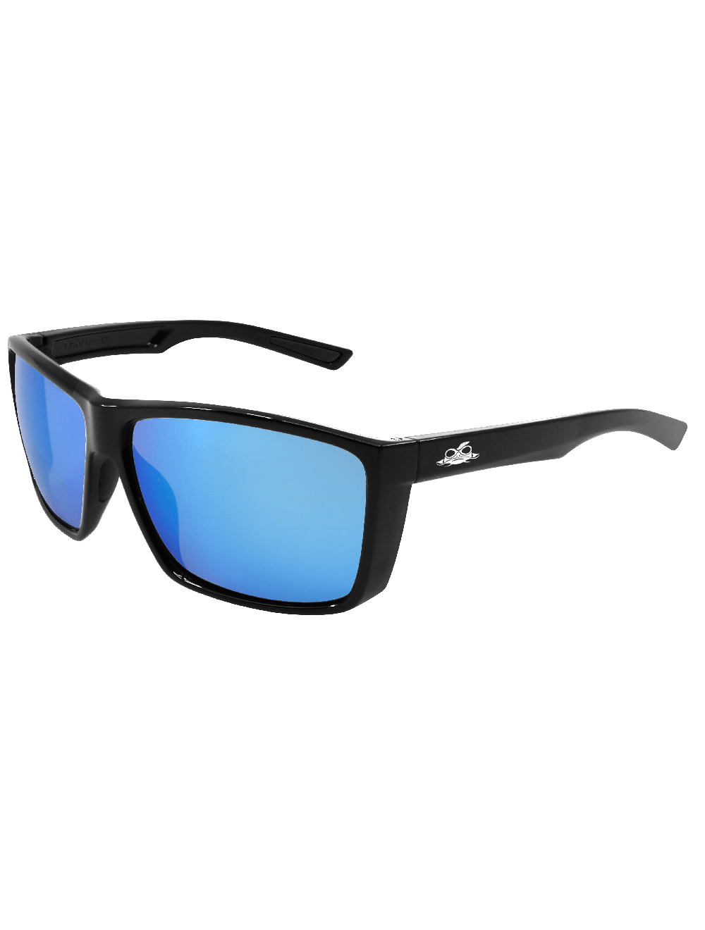 Lionfish™ Polarized Blue Mirror PFT, Shiny Black Frame