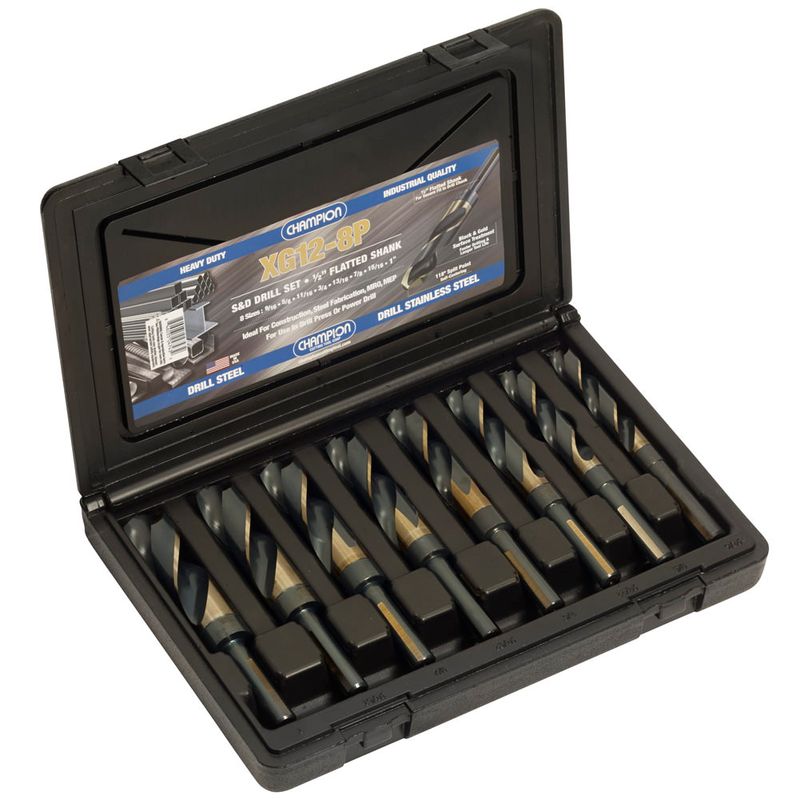 9/16, 5/8, 11/16, 3/4, 13/16, 7/8, 15/16, 1 BLACK&GOLD HSS SET