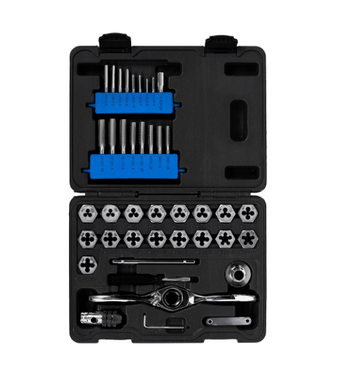 41 Piece Tap and Die Set. High Speed Steel. 17 Metric Sizes