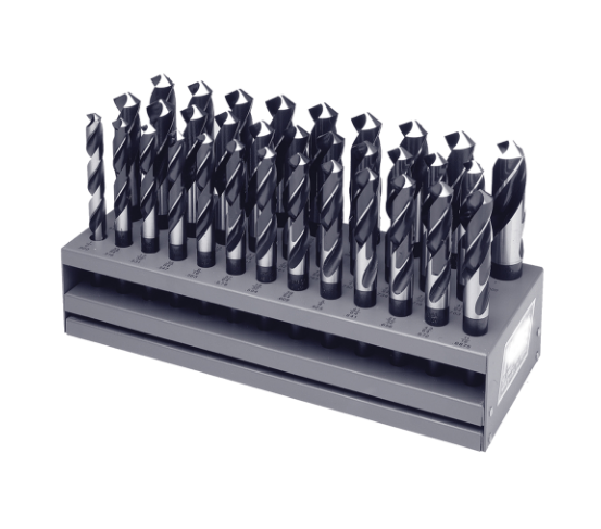 33/64 to 1 x 64ths + 1/2 In. Jobber Drill BRUTE HSS SET WITH STAND