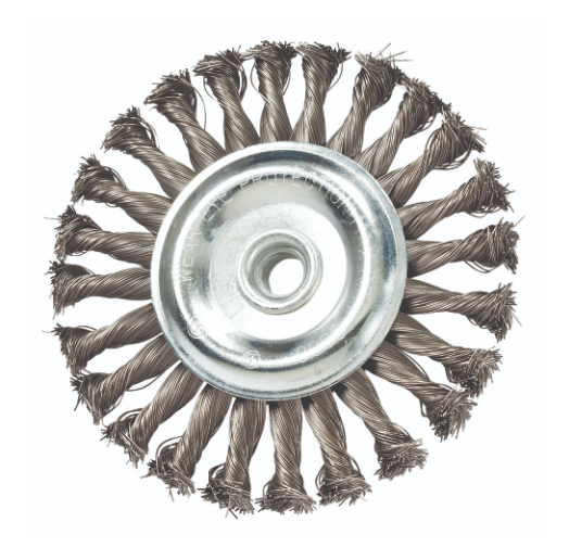 4 1/2" x 5/8"-11 Knot Wire Wheels, .020 Carbon Steel Wire, 10/bx