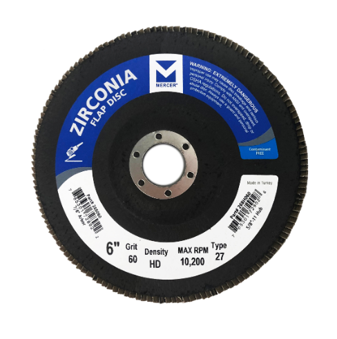 5" X 5/8-11 Hub, Type 27 Zirconia Flap Disc, 10/BX, 80 grit