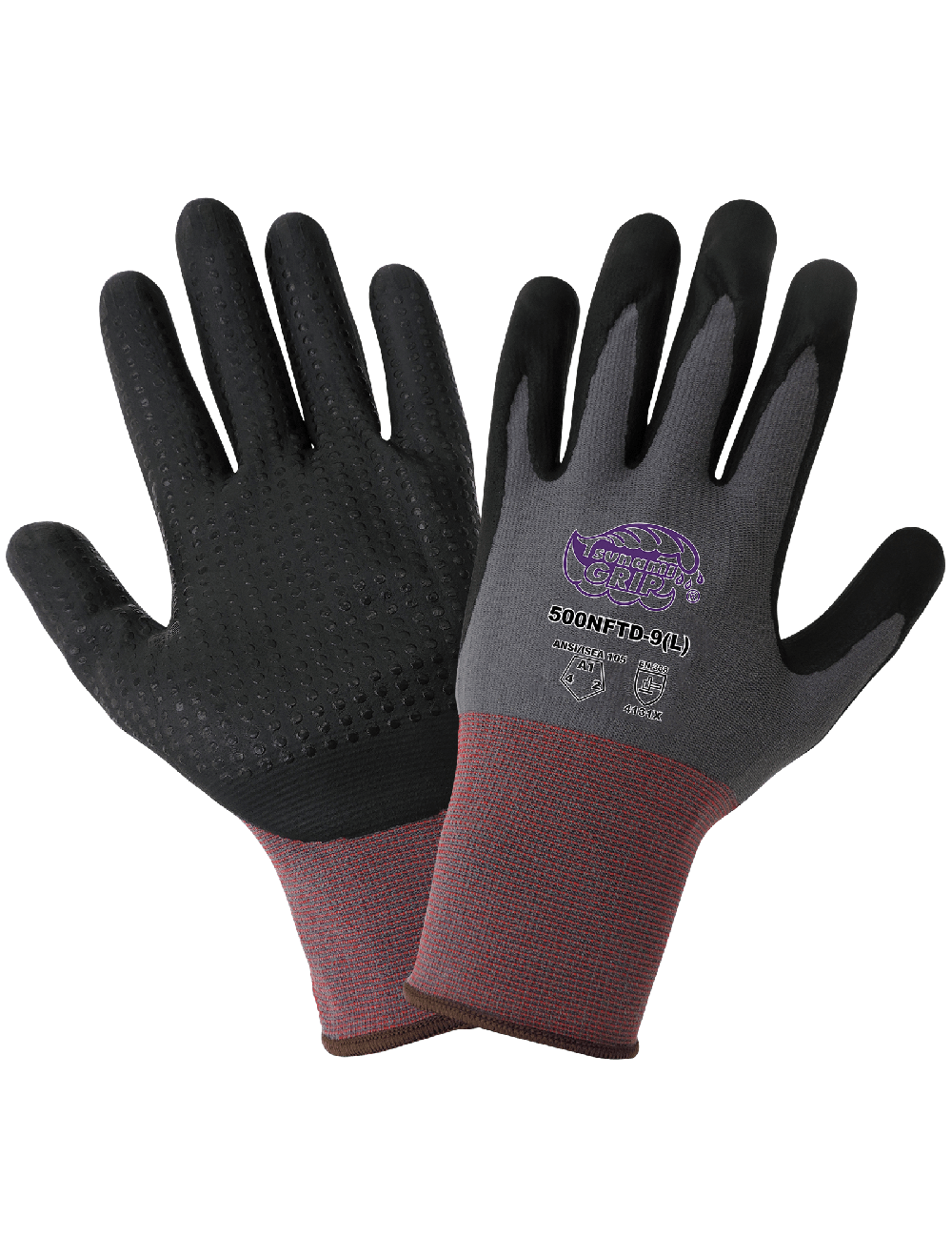Tsunami Grip - Nitril Foam Palm, DOTTED, Per Doz