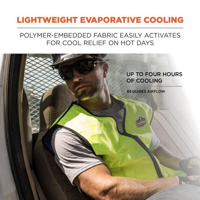 Chill-Its 6665 Evaporative Cooling Vest - Embedded Polymers, Zipper Closure