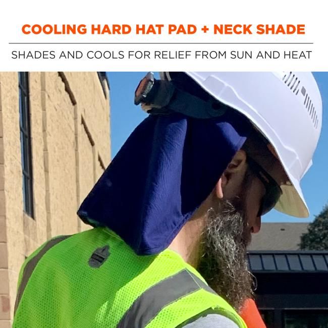 Chill-Its 6717FR Evaporative Cooling FR Hard Hat Liner Pad and Neck Shade