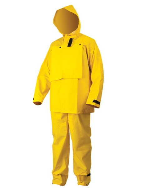 Hydroblast, .35mm PVC/Polyester suit, Jacket w/attached hood, bib pants, yellow