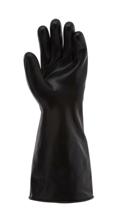 14 Inch Butyl Rubber Glove, Smooth Finish, Gauntlet Rolled Cuff