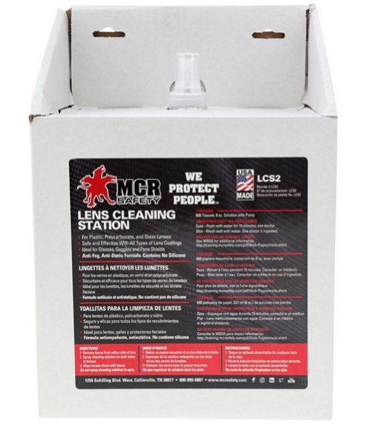 MCR Safety Lens Cleaning Station, lens wipe