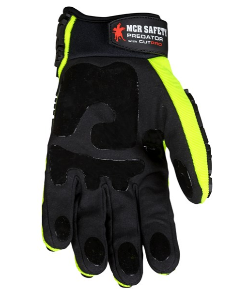Predator® Synthetic Leather Mechanics Gloves, AlycoreTM Cut A9, Polymer Grip on the Fingertips