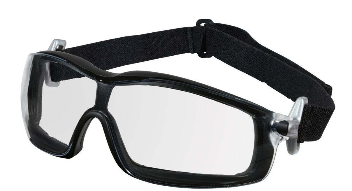 Foam Lined Safety Glasses, Clear Anti-Fog Lens, Adjustable Temples, Head Band