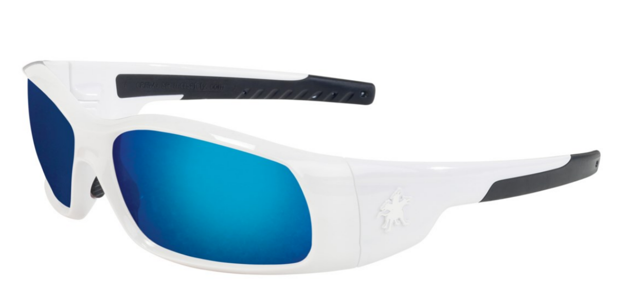 Swagger® SR1, White Frame, Blue Diamond Mirror Lens