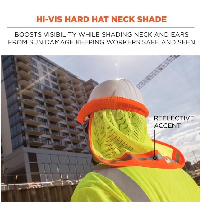 GloWear 8005 Hi-Vis Hard Hat Neck Shade - Mesh, Reflective