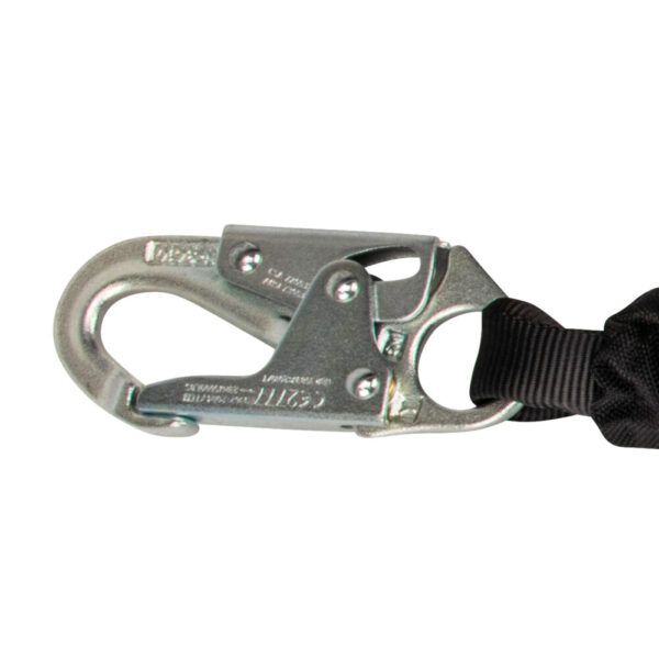 PRO 6' Tie-Back Web Lanyard: Dual Leg, Snap Hook