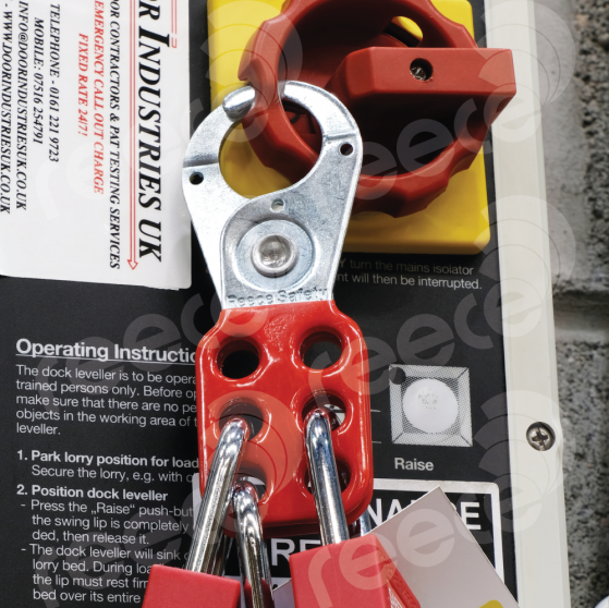 Lockout Hasp Steel Red Plastic Coated, 1