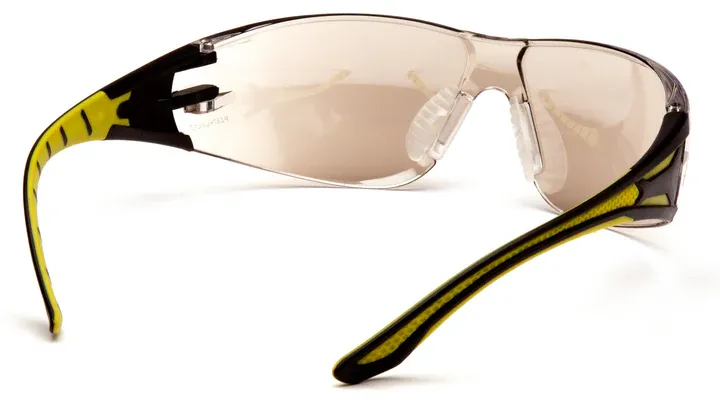 Pyramex Endeavor Plus Safety Glasses, blk/grn temple, 50/50 lens, H2X Anti-Fog