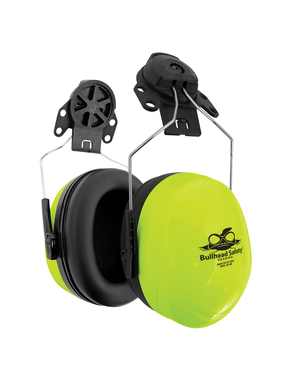 Bullhead Safety®, High-Visibility, Cap Style Mounted NRR 22 dB Earmuf
