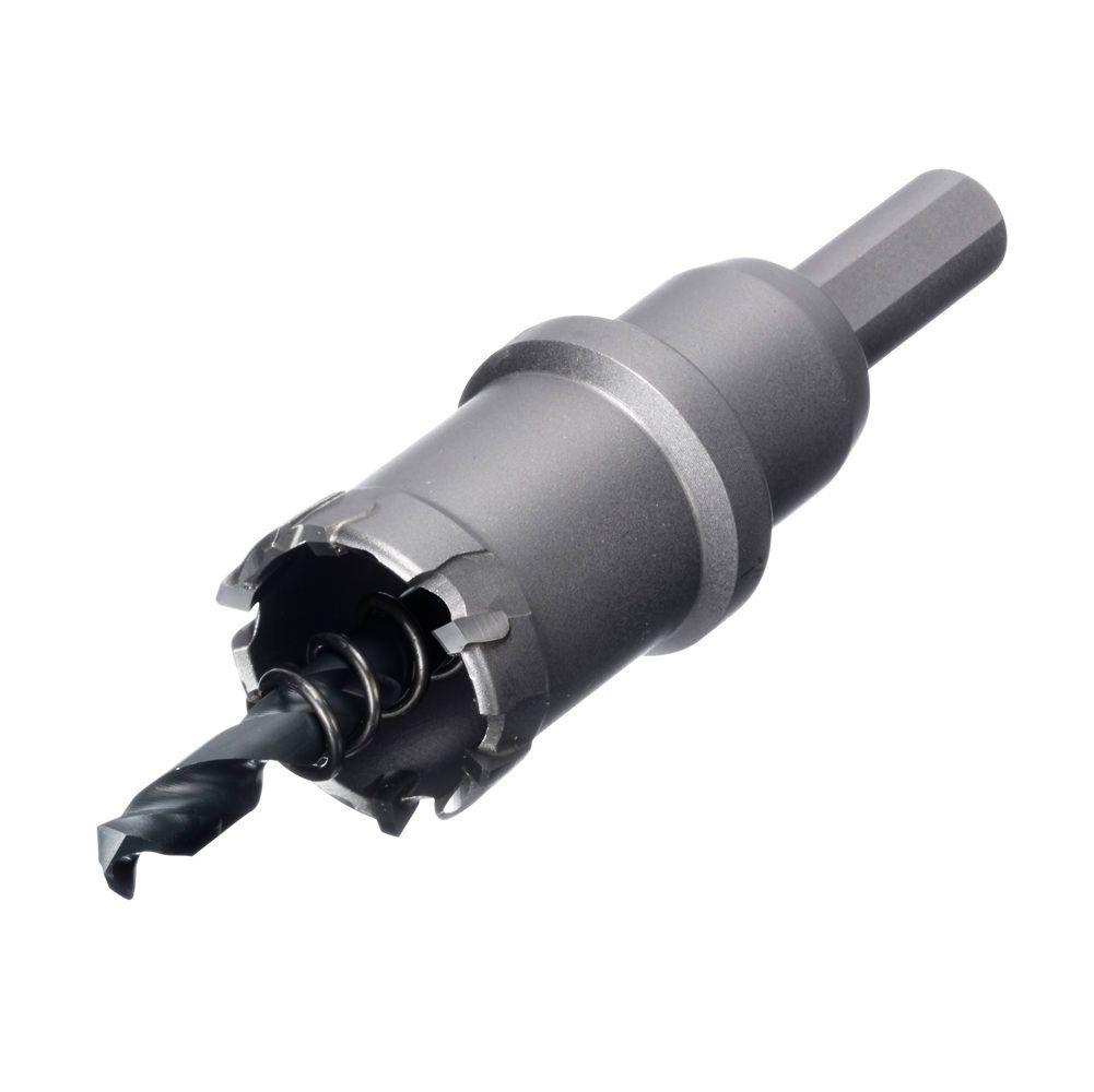 champion carbidee tipped hole cutter, 1 Cut Depth, spring Loaded Pilot, 3/8 Shank