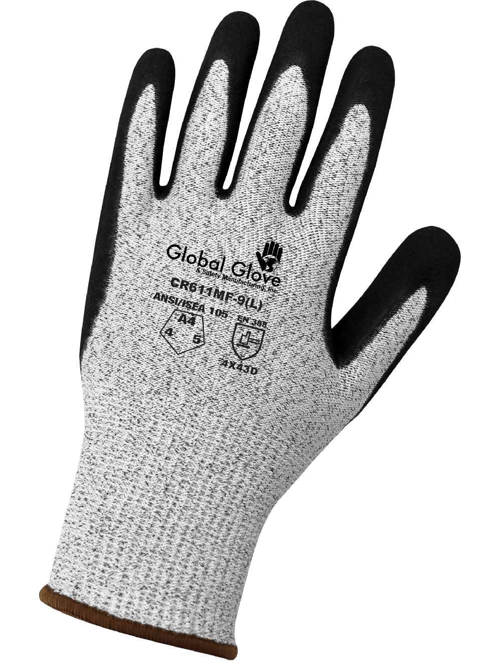 Global Gloves Cut A4, Mach Finish Nitrile Double-Coated, 13ga, Puncture 5, Per Dozen