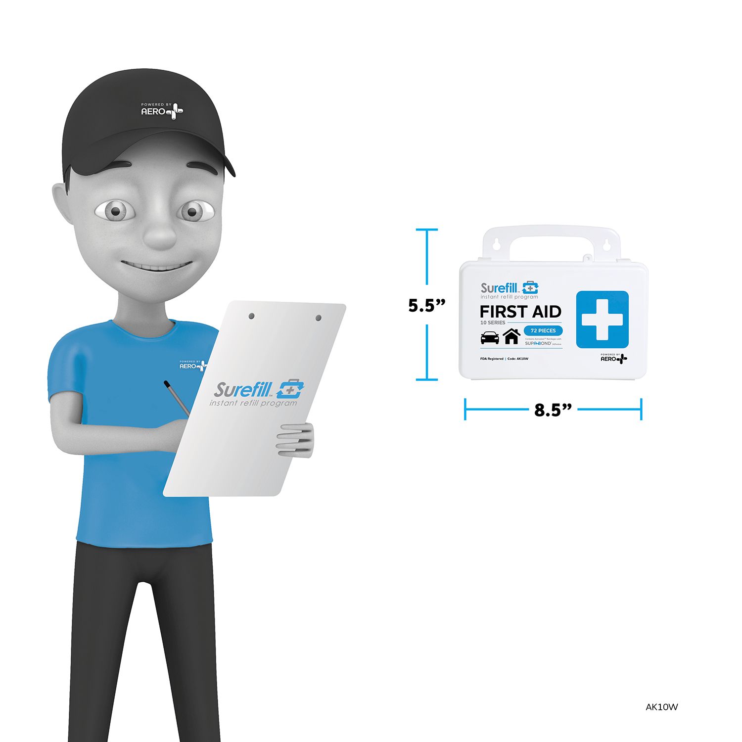 SUREFILL™ 10 Series First Aid Kit - Weatherproof Plastic Case