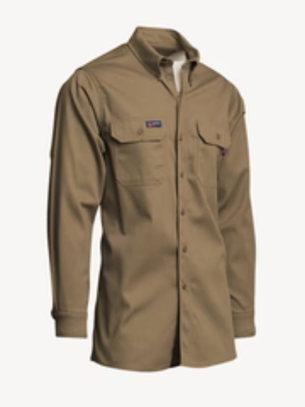 LAPCO FR Uniform Shirt, 100% Cotton, Khaki