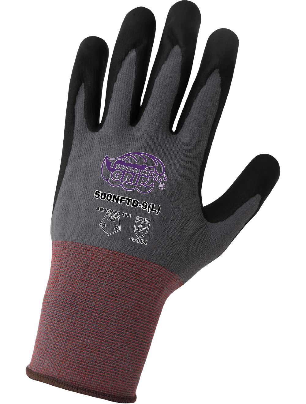 Tsunami Grip - Nitril Foam Palm, DOTTED, Per Doz
