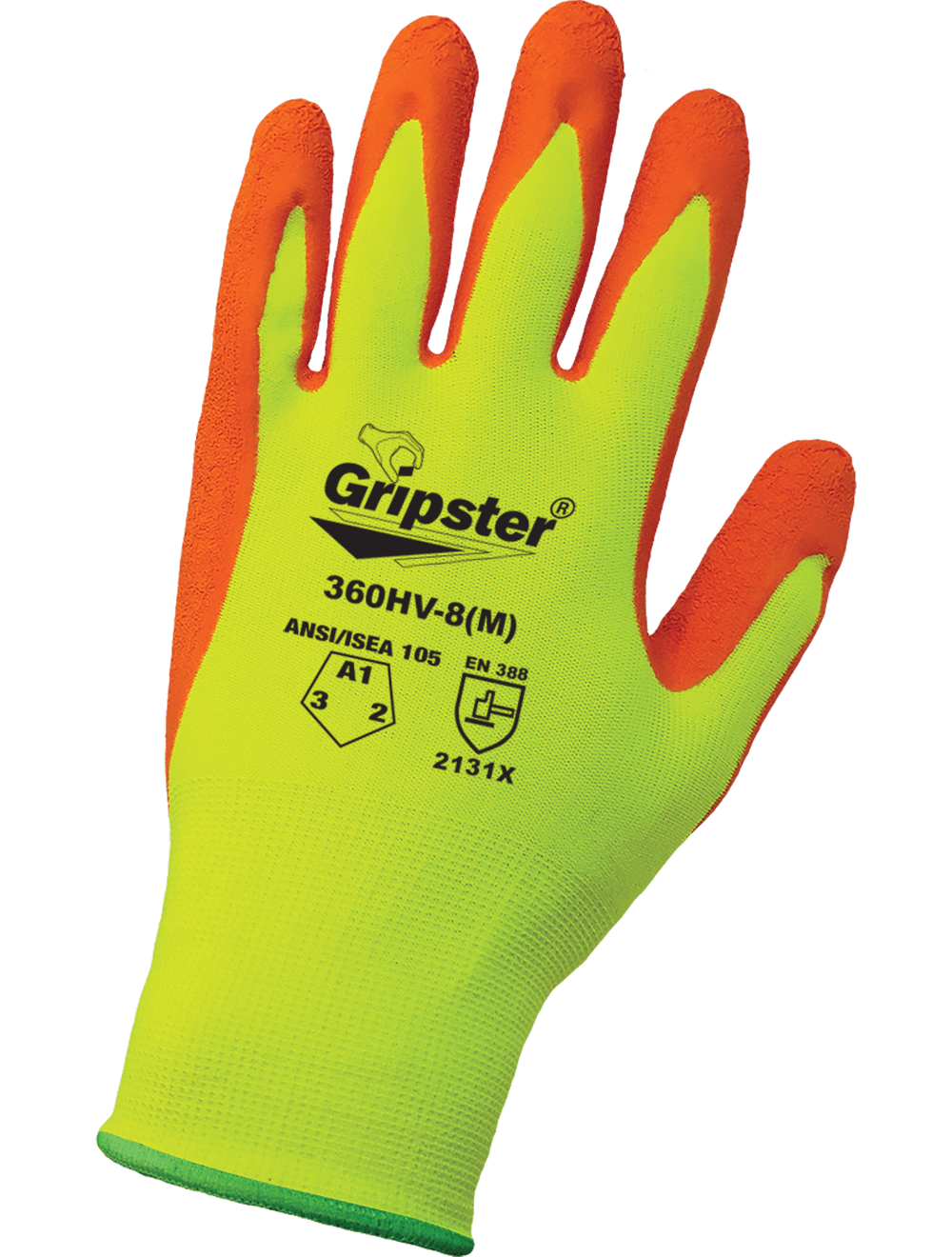 Gripster® Orange Foam Rubber Coated High-Visibility Lightweight Gloves, Hi Vis, Flagger (Per Pair)
