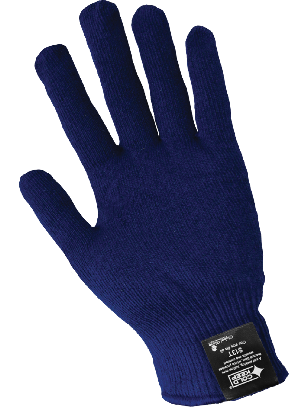 Navy Self-Wicking Hollow Core Thermal Gloves, Glove Liners, Per Doz.