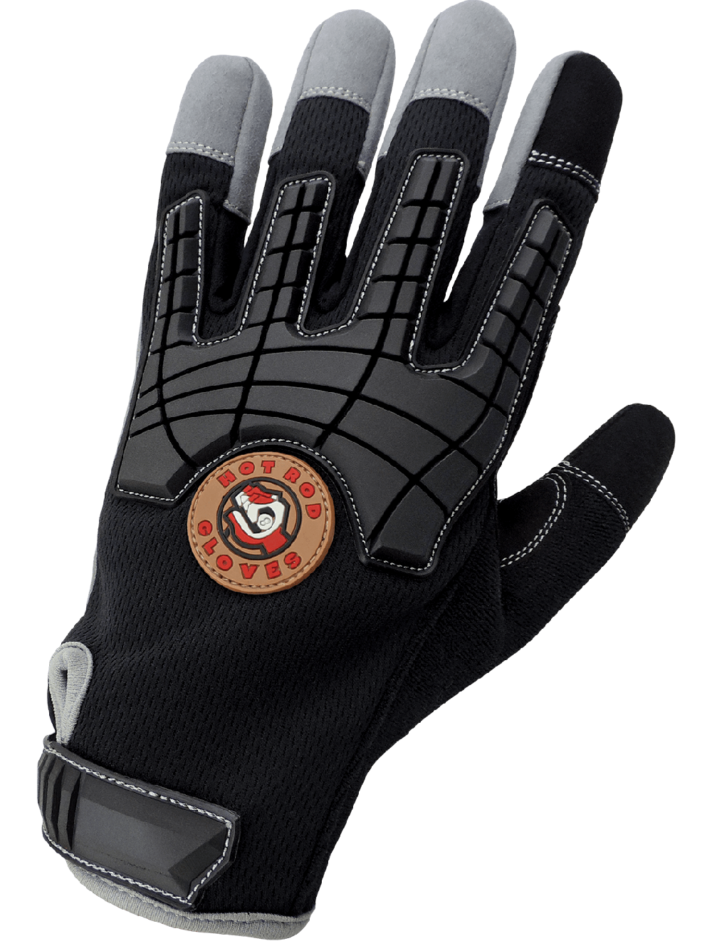 Hot Rod Synthetic Leather Palm, Mechanics w/ Impact, Per Pair