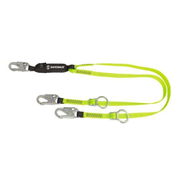 PRO 6' Tie-Back Web Lanyard: Dual Leg, Snap Hook