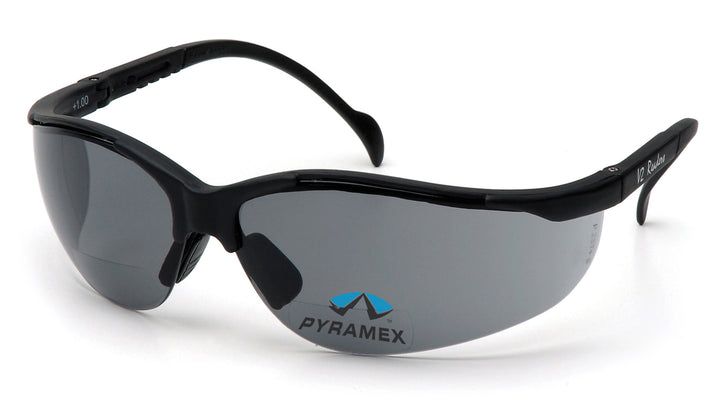 Venture II Readers +2.0 Gray Lens with Black Frame, 6/box