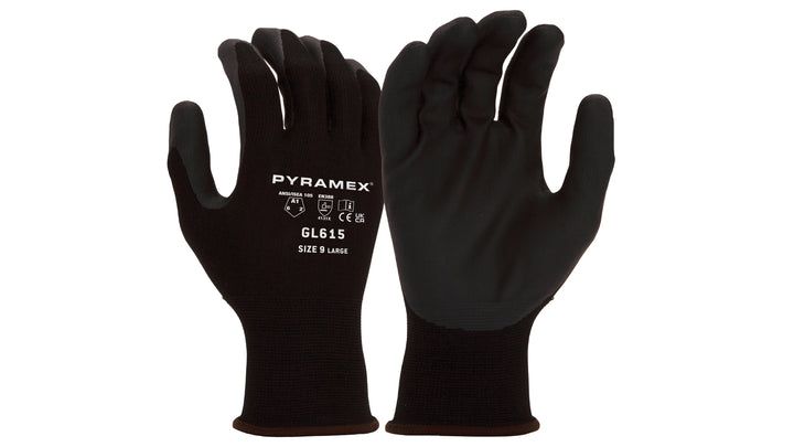 Pyramex Micro-Foam Nitrile Gloves, 15-gauge, per dozen