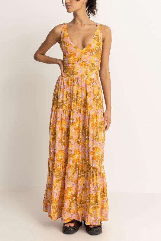mahana floral tiered maxi dress