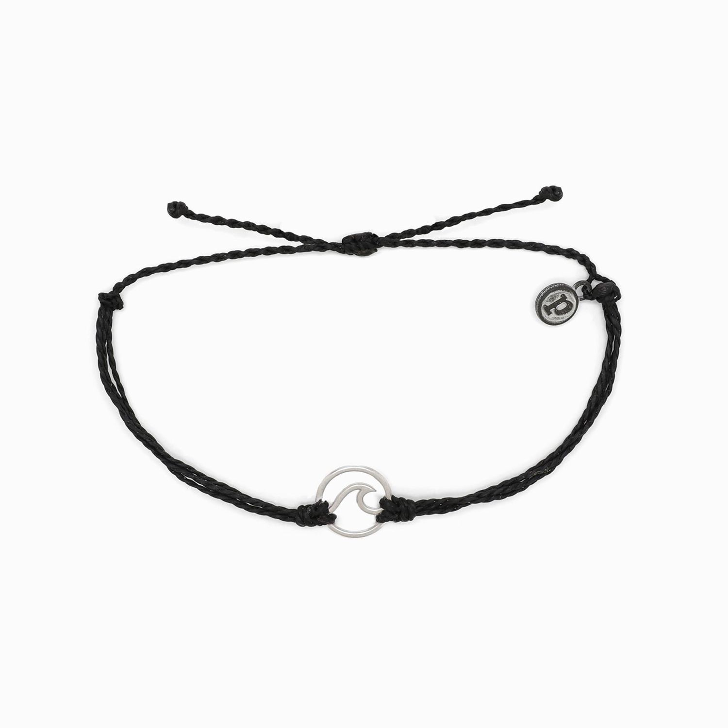SILVER WAVE BRACELET, Color: BLK