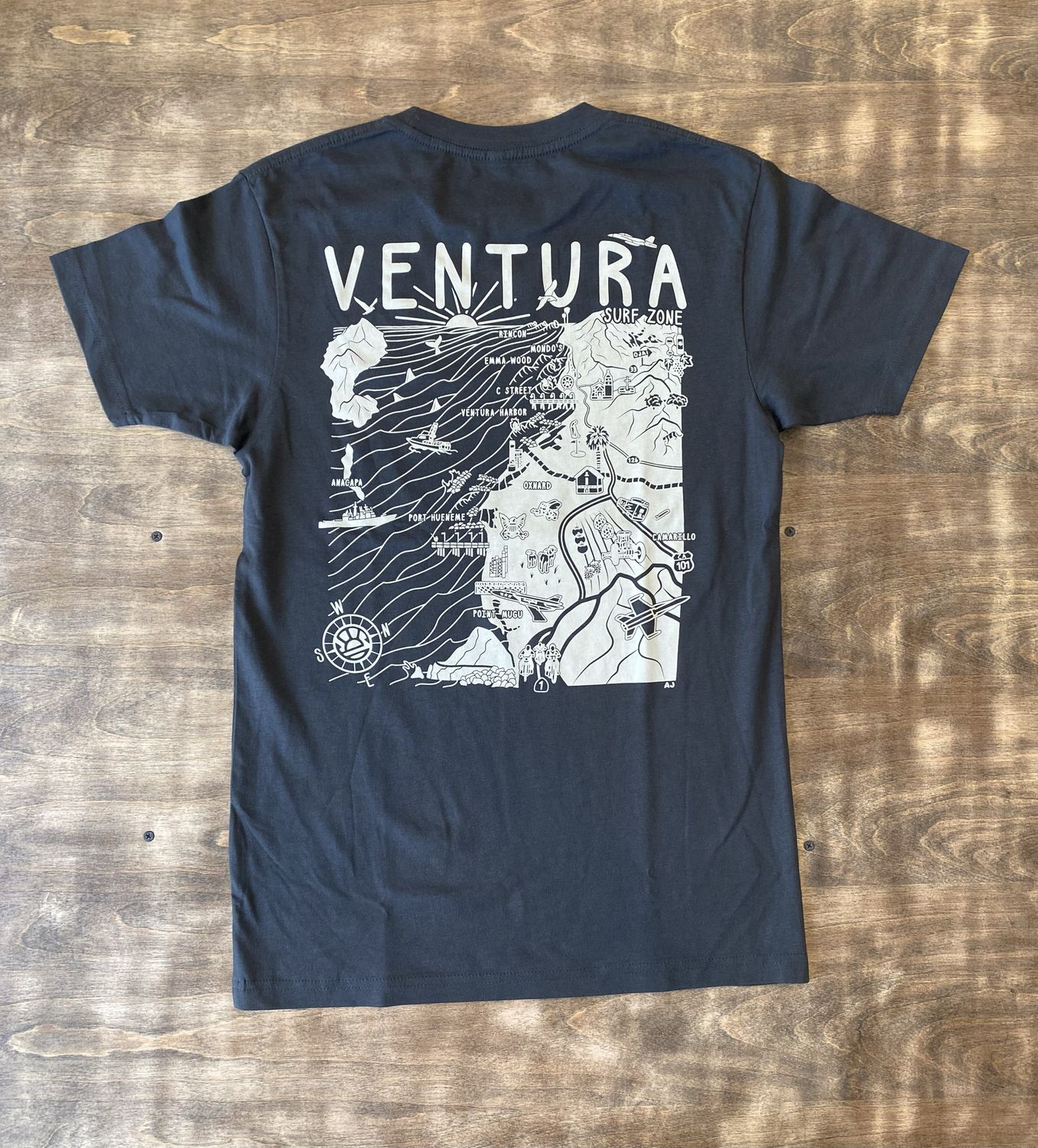 VENTURA MAP MENS SS TEE, Color: VIN BLK, Size: S