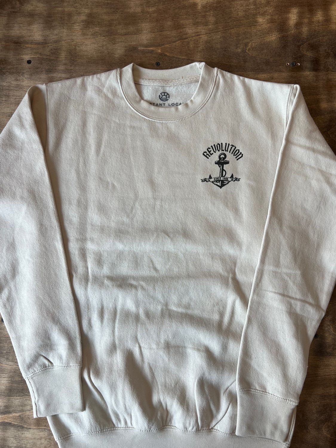 VENTURA MAP CREW FLEECE, Color: BONE, Size: XS