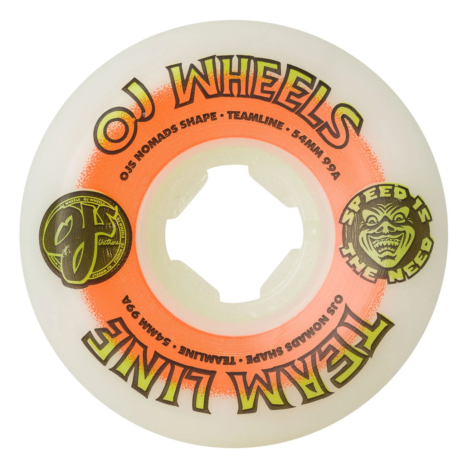 54MM TEAM LINE ORIGINAL WHITE ORANGE/GREEN NOMADS 99A