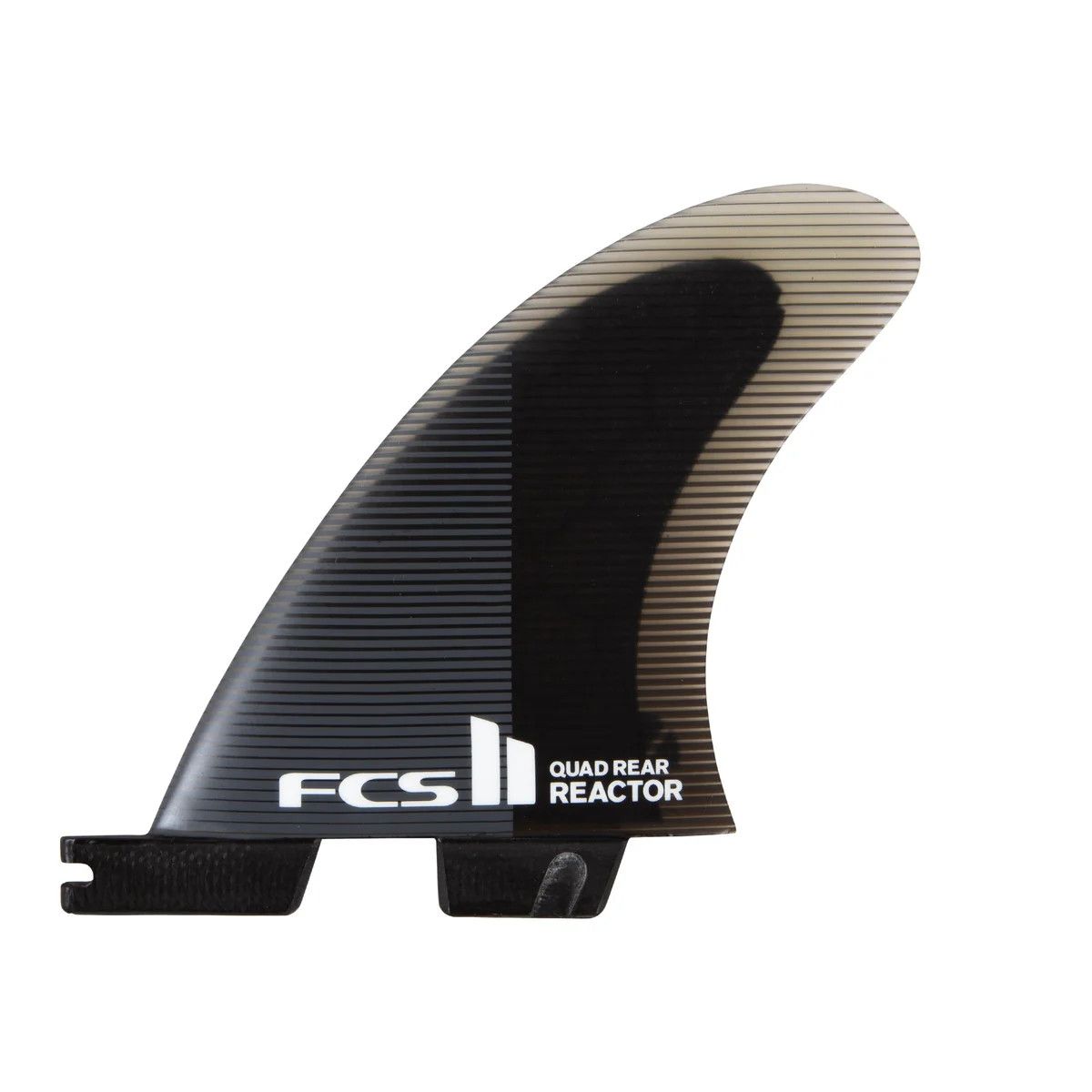 FCS II REACTOR PC MED CHARCOAL/BLACK QUAD REAR FINS